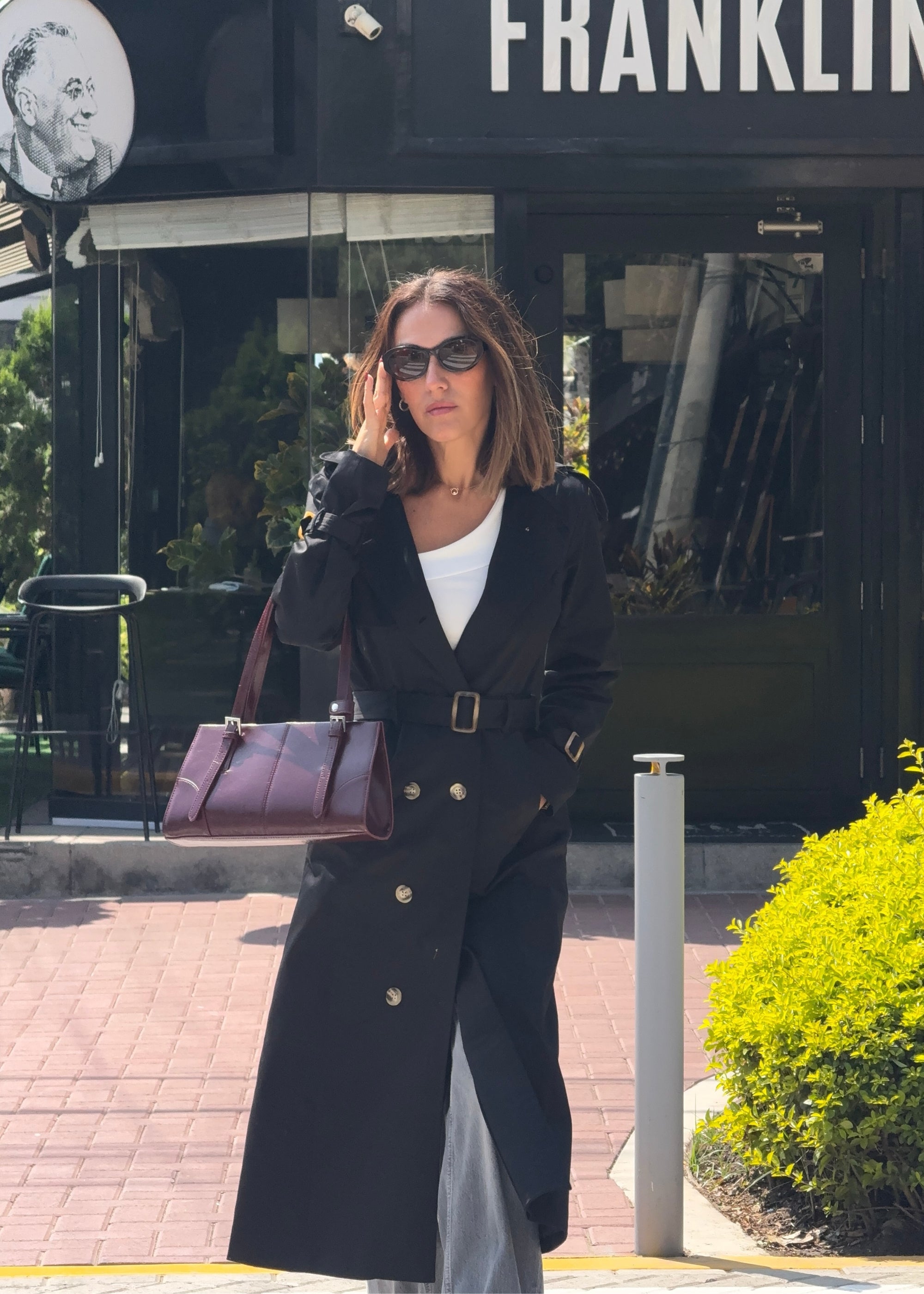 Gabardina Trench Negro