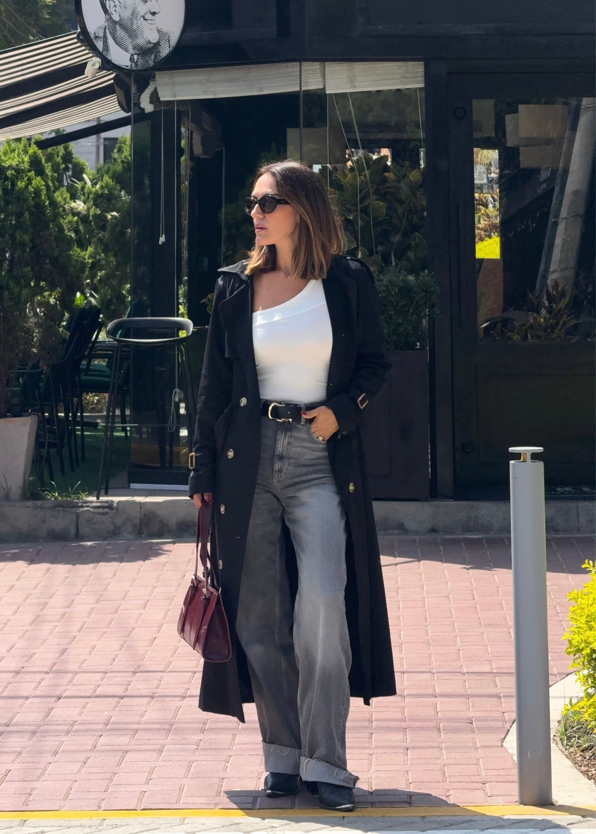 Gabardina Trench Negro
